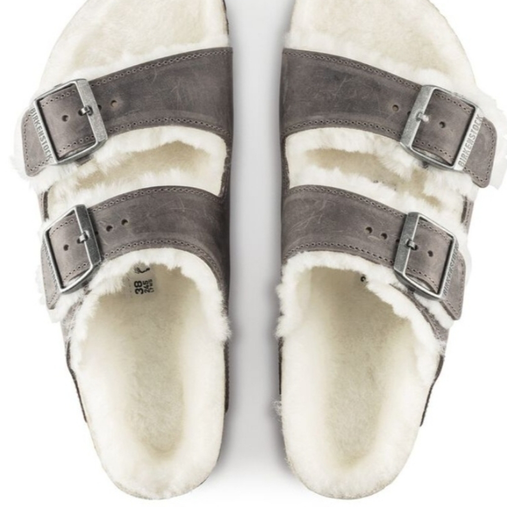 Size 43 - 🆕️ BIRKENSTOCK ARIZONA Men'sì SHEARLING/IRON - Picture 8 of 15